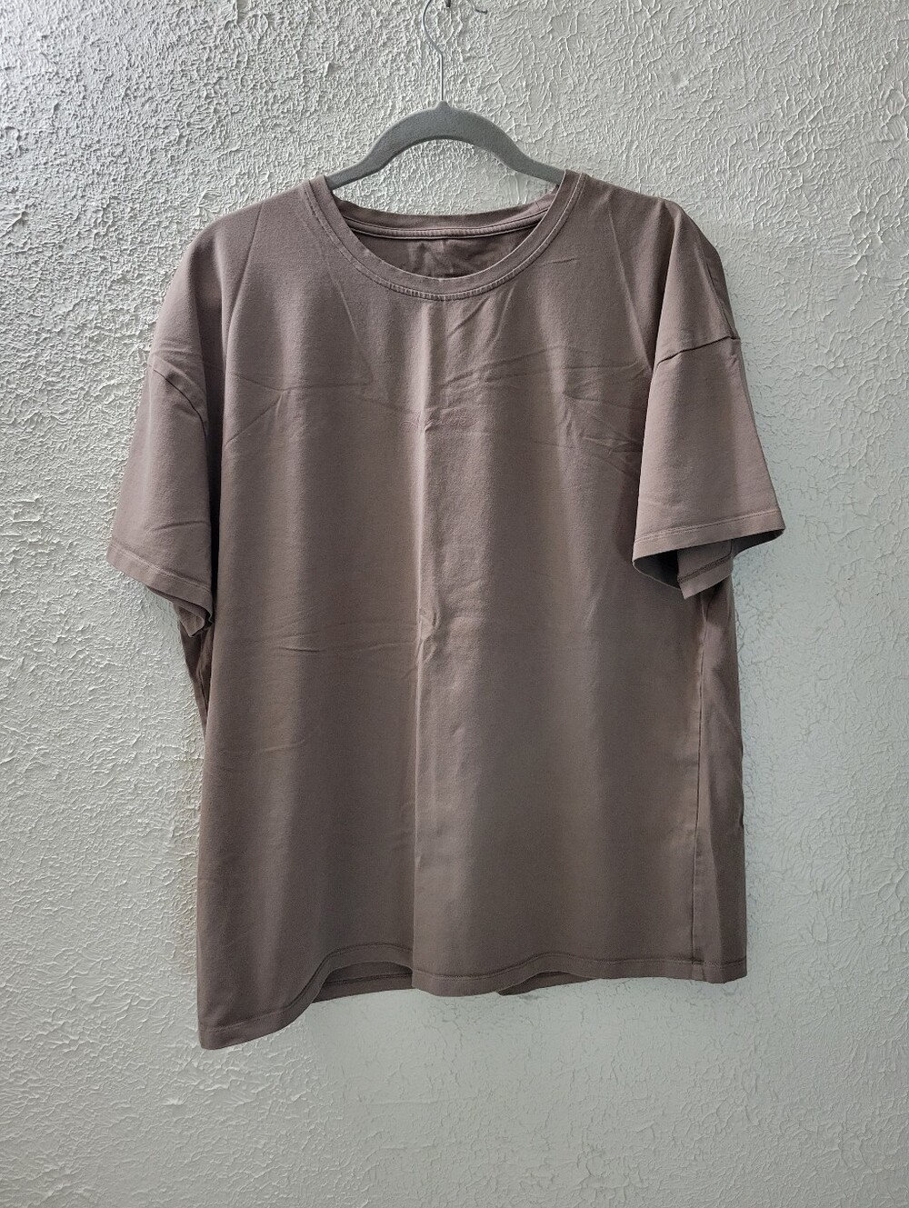 Alphalete XL T-Shirt Womens Brown Tee Unisex Mens L Logo Stretch